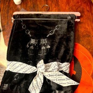 Juicy Couture Black Velvet Throw